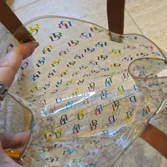 Dooney & Bourke Multi-Colored Signature Mini Clear Vinyl Lunch Bag/Tote - Picture 7 of 9
